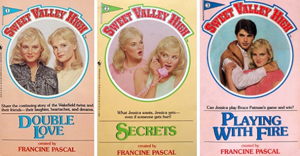 Covers of three Sweet Valley High books